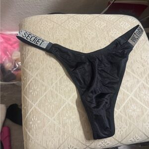 Victoria's Secret Black Panties with Silver Accents M